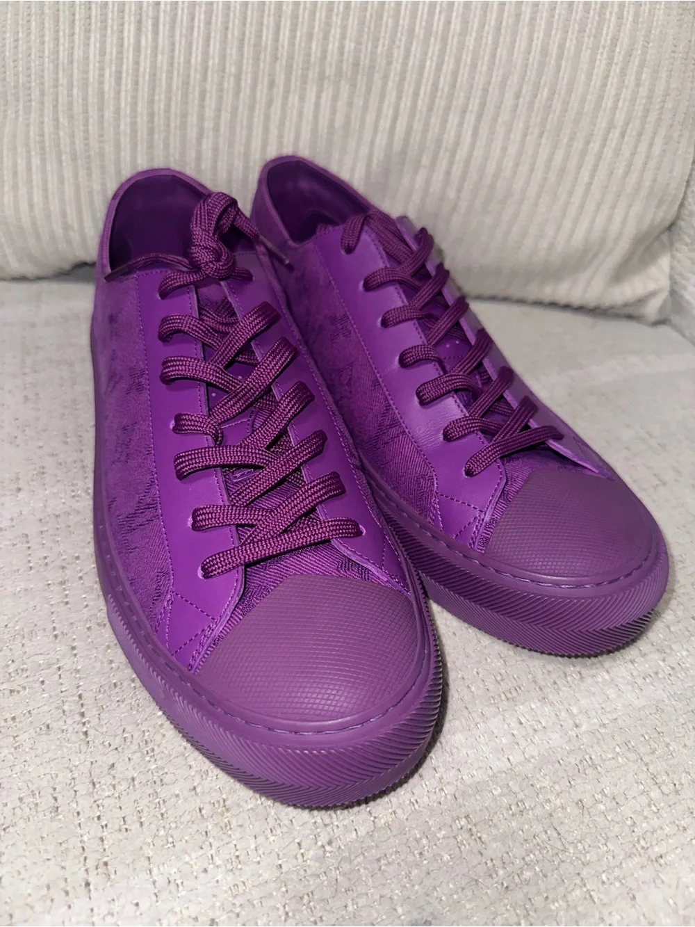 54-26 Preloved Louis Vuitton Purple Men’s Low-Top Casual Sneakers